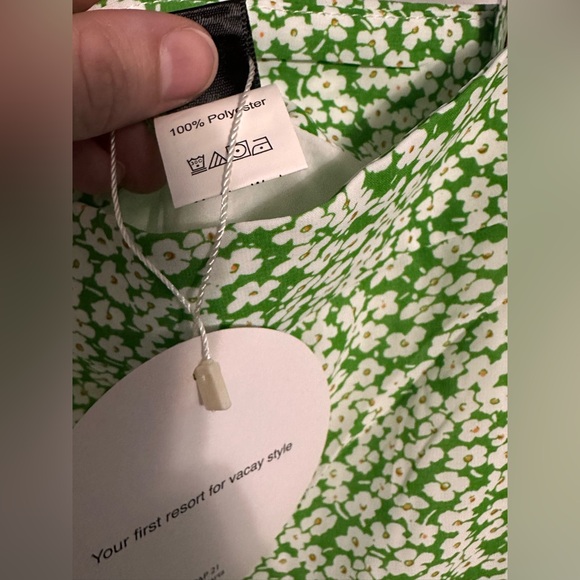 NWT SHEIN Women’s Green Floral Print Skirt - Picture 3 of 4